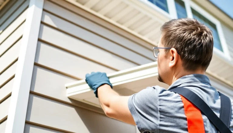 Experienced siding contractor applying siding on a house for durable, attractive exterior upgrade — expert installation in action.