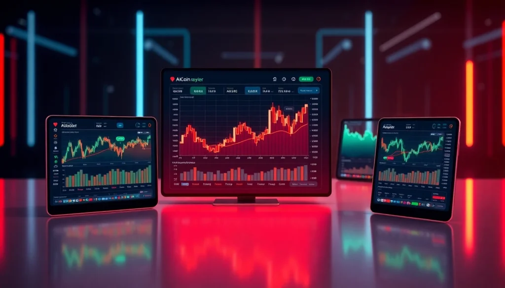 Secure AICoin trading platform showcasing live charts and market data for enhanced cryptocurrency insights accessible on all devices.