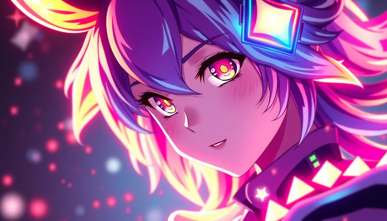 Electrifying AI generated hentai scene showcasing a vivid anime character in a dynamic pose with detailed backgrounds and realistic lighting.