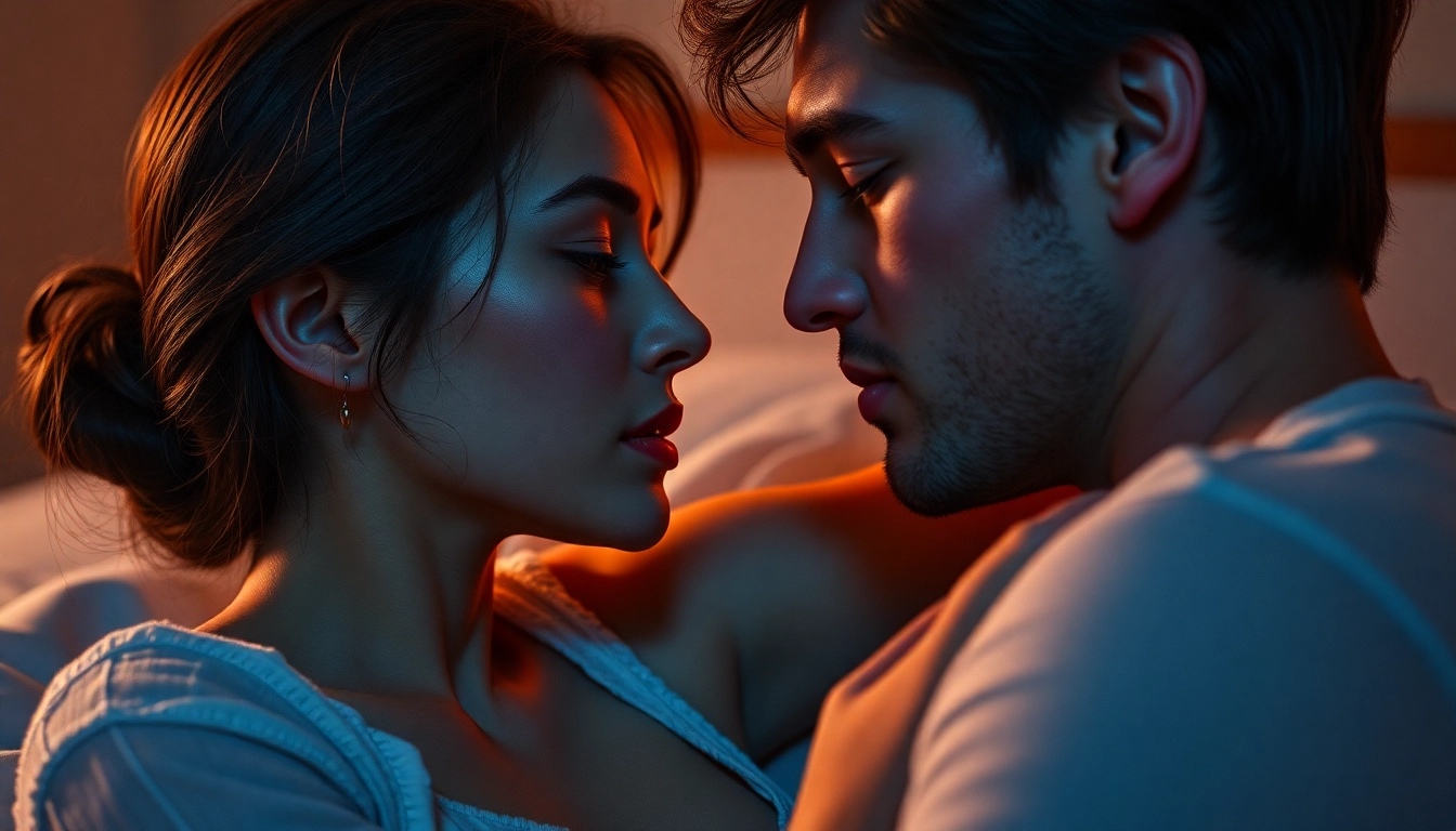 High-quality NSFW AI-generated visual depicting a realistic intimate moment with detailed facial expressions and soft lighting, designed for advanced content creation.