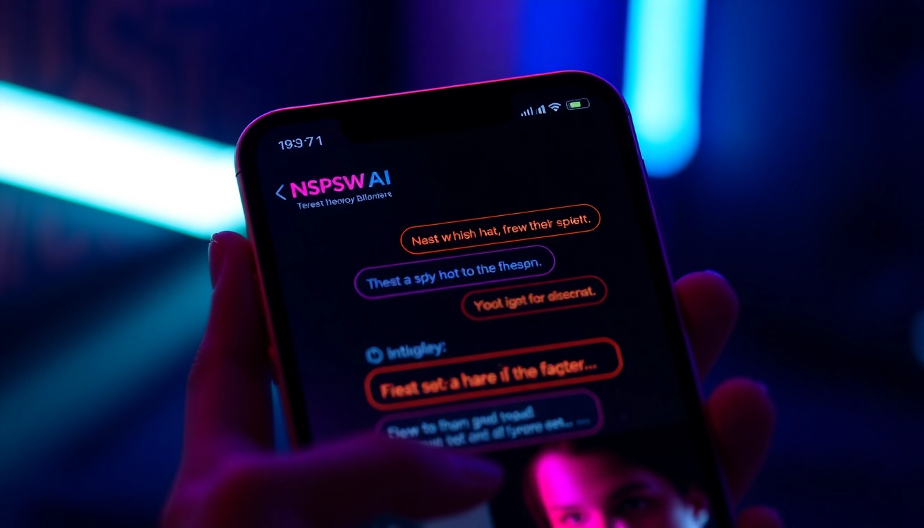 Engaging visual of a NSFW AI chat conversation on a smartphone highlighting discreet digital intimacy for nsfw ai chat users.