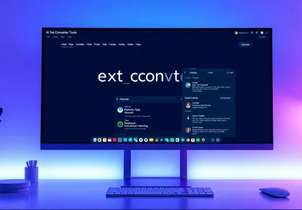 This image displays AI text converter tools interface emphasizing natural language editing and