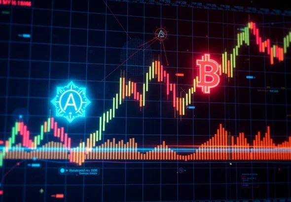 Aicoin digital platform showing real-time market charts and AI analytics for data enthusiasts